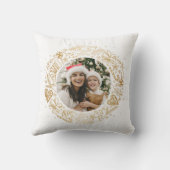 メリークリスマスフォト金ゴールドリース クッション (裏面)