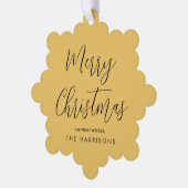 メリークリスマスフォト金ゴールド休日 オーナメントカード (左)