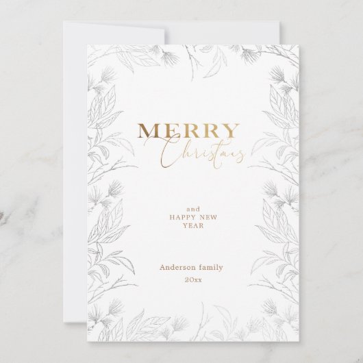 メリークリスマスフォト金ゴールド書道カード シーズンカード (正面)