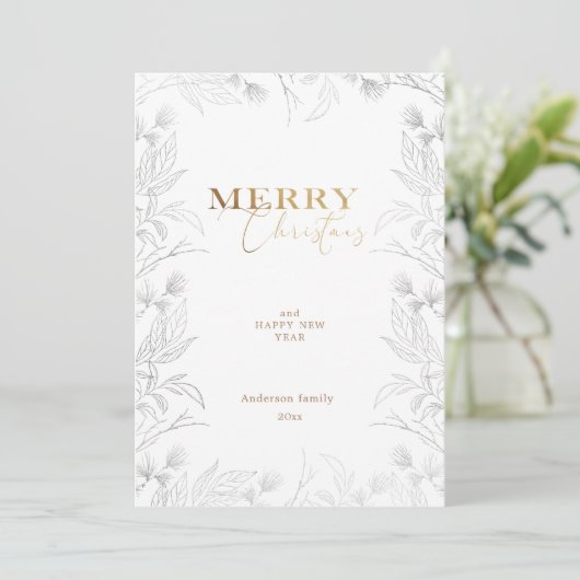 メリークリスマスフォト金ゴールド書道カード シーズンカード (スタンド正面)