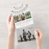 メリークリスマスフォト3つ折り1枚 オールインワン招待状 (貼ってはがせる)