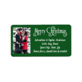 メリークリスマスフォト4ライン差出人住所ラベル ラベル (正面)