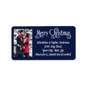 メリークリスマスフォト4ライン差出人住所ラベル ラベル (正面)