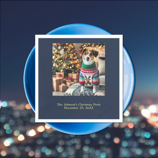 メリークリスマスフォト スタンダードカクテルナプキン