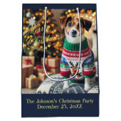 メリークリスマスフォト ミディアムペーパーバッグ (裏面)