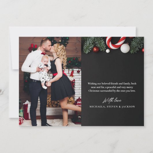 メリークリスマスフォト&メッセーモダンジ シーズンカード (裏面)