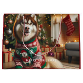 メリークリスマスフォト ラージペーパーバッグ (正面)