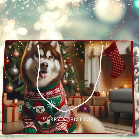 メリークリスマスフォト ラージペーパーバッグ