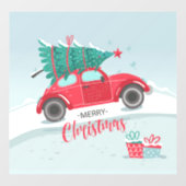 メリークリスマスフォルクスワーゲンとクリスマスツリー  ウィンドウサイン (シート)