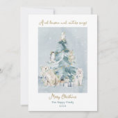 メリークリスマスフォレストの水の色のホリデーカード シーズンカード (正面)