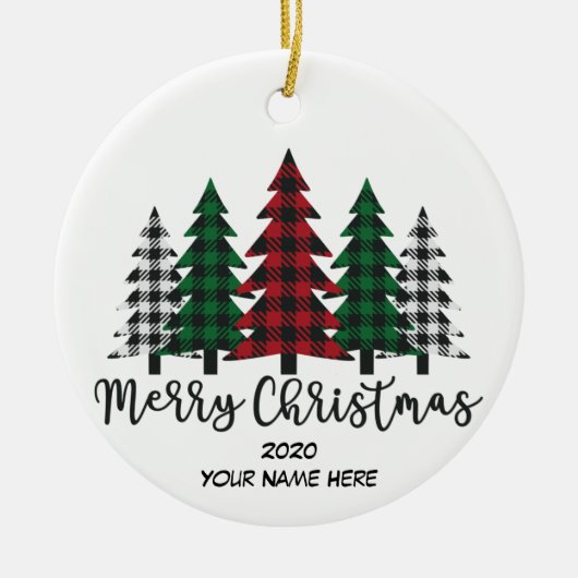メリークリスマスフォレストセラミックオーナメント セラミックオーナメント (正面)