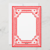 メリークリスマスフォークレッドスカンディナビアデザイン シーズンカード (裏面)