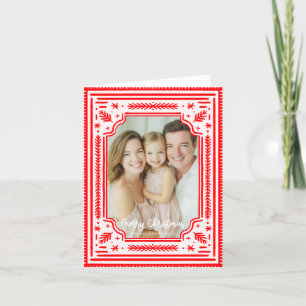 メリークリスマスフォークレッドスカンディナビアデザイン シーズンカード