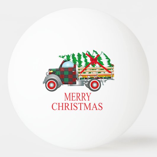 メリークリスマスフォートビルタムプレートサンタスノーホテル 卓球ボール (正面)