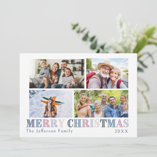 メリークリスマスフォーフォトカード（メモ付き） シーズンカード (スタンド正面)