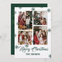 メリークリスマスフォーフォトコラージグリーンベージュ
