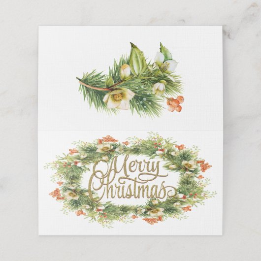 メリークリスマスフォールディング座席表 プレイスカード (外部開封)