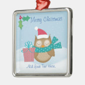 メリークリスマスフクロウセラミックオーナメント メタルオーナメント (左)