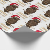 メリークリスマスフクロウ模様 ラッピングペーパー (角)