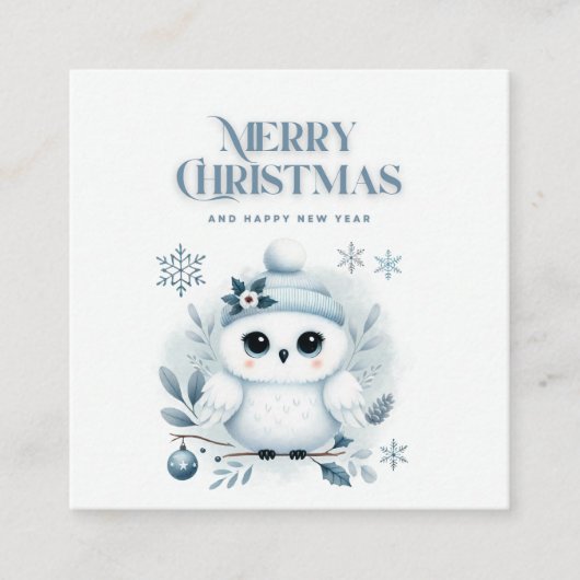 メリークリスマスフクロウ エンクロージャーカード (正面)