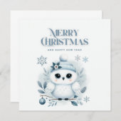 メリークリスマスフクロウ サンキューカード (正面/裏面)