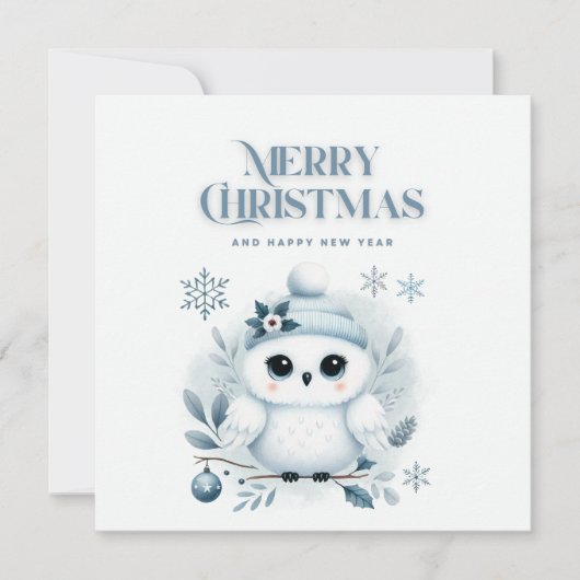 メリークリスマスフクロウ サンキューカード (正面)