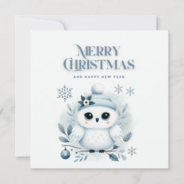 メリークリスマスフクロウ サンキューカード