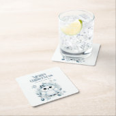 メリークリスマスフクロウ スクエアペーパーコースター (インサイチュ)