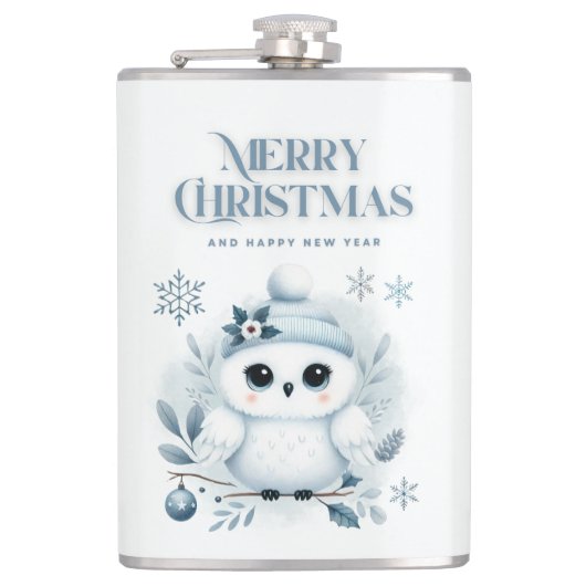 メリークリスマスフクロウ フラスク (正面)