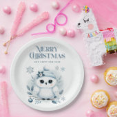 メリークリスマスフクロウ ペーパープレート (パーティー)
