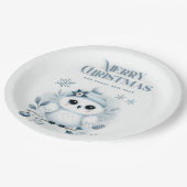 メリークリスマスフクロウ ペーパープレート (アングル)