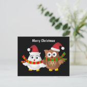 メリークリスマスフクロウ ポストカード (スタンド正面)