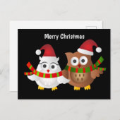 メリークリスマスフクロウ ポストカード (正面/裏面)