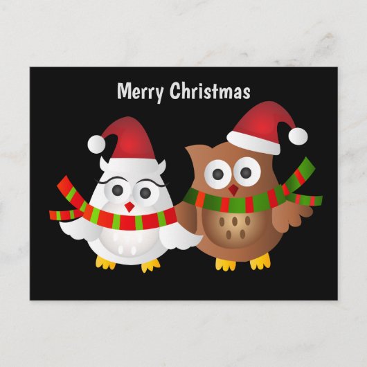 メリークリスマスフクロウ ポストカード (正面)