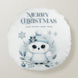 メリークリスマスフクロウ ラウンドクッション