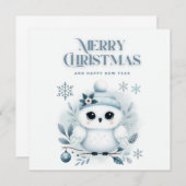 メリークリスマスフクロウ 招待状 (正面/裏面)