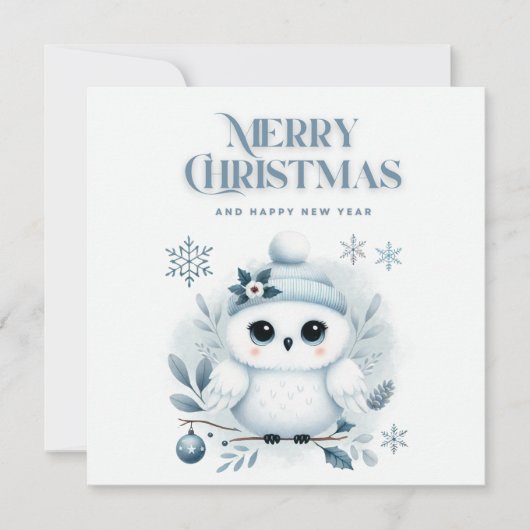メリークリスマスフクロウ 招待状 (正面)