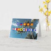 メリークリスマスフラッグ カード (黄色い花)