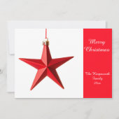 メリークリスマスフラットカード付きレッドスター (正面)