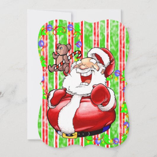 メリークリスマスフラットグリーティングカードテディベア カード (正面)