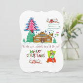 メリークリスマスフラットグリーティングカード清掃レディ カード (スタンド正面)