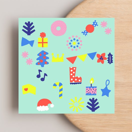 メリークリスマスフラットノートカード ノートカード