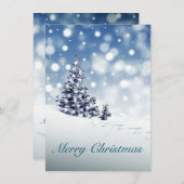 メリークリスマスフラットホリデーカード シーズンカード (正面/裏面)