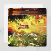 メリークリスマスフラットホリデーカード シーズンカード (正面/裏面)