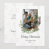 メリークリスマスフラットホリデーカード シーズンカード (正面/裏面)