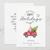 メリークリスマスフラットホリデーカード シーズンカード (正面/裏面)