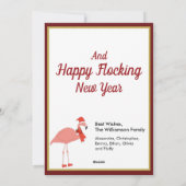 メリークリスマスフラミンゴおもしろいハットスカーフ シーズンカード (裏面)