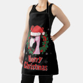メリークリスマスフラミンゴサンタハットサングラス エプロン (インサイチュ)