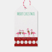 メリークリスマスフラミンゴス空白のギフトラベル ギフトタグ (正面)