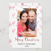 メリークリスマスフラミンゴホリデーフォトカード シーズンカード (正面/裏面)